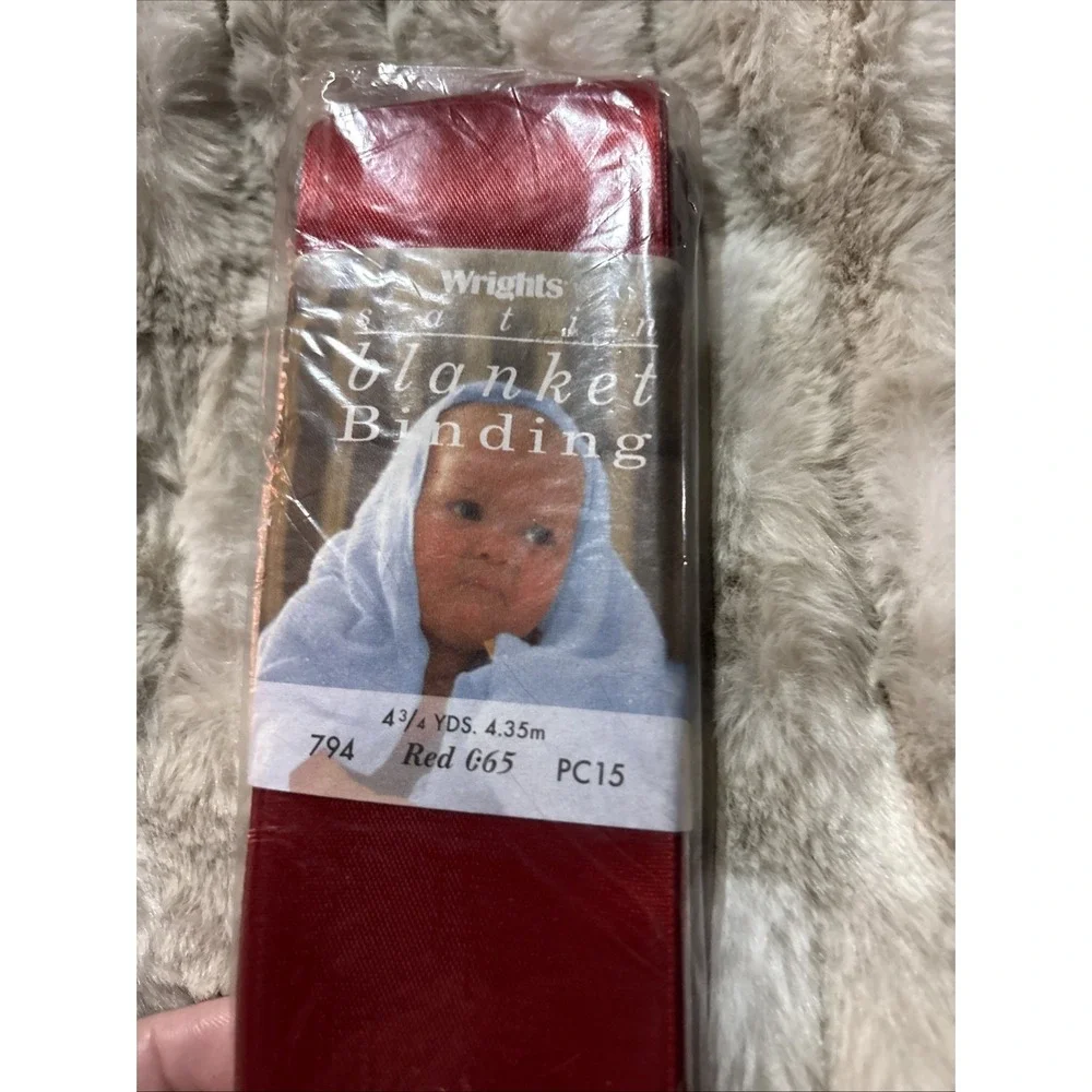 New 1 Wrights Satin Blanket Binding Red 2in x 4-3/4yds 794 065